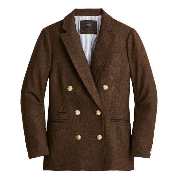J. Crew Jackets & Blazers - NWT J.Crew Bristol Blazer in Chocolate Umber Herringbone Wool Double-Breasted 10